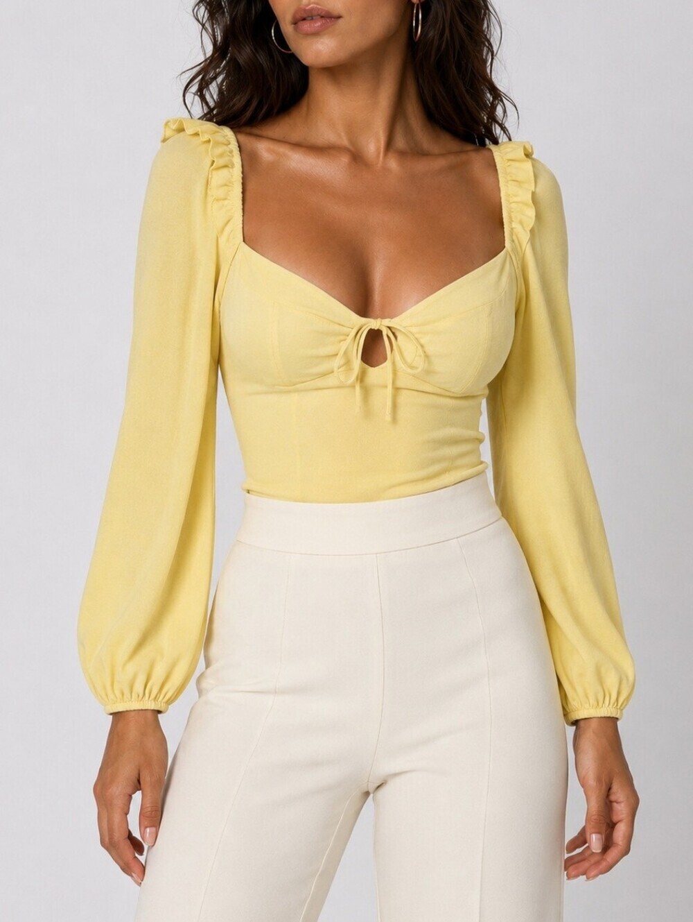 Wilfred Novella Butter Yellow Puff Sleeve Blouse Prairie Cottagecore Coquette S